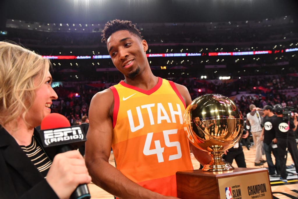 Donovan Mitchell interviewed after winning the NBA Dunk Competition