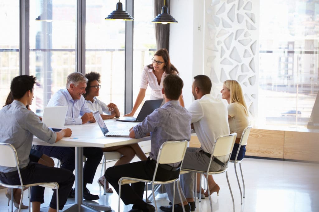 Employees meeting